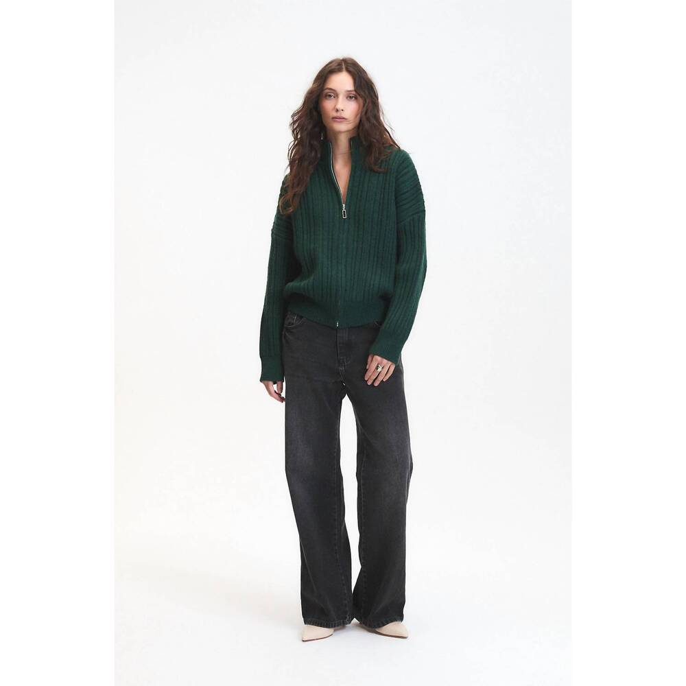 NEW DELUC jasper acrylic blend cardigan in bottle green
